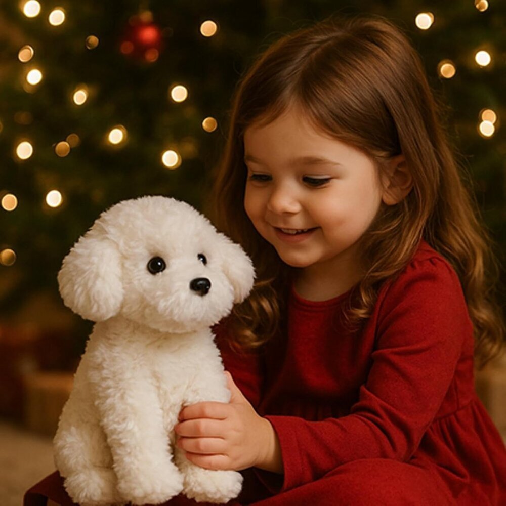 Bichon Frise Maltese Maltipoo White Labradoodle Plush Toy 12.6" Inches White - Picture 6 of 9